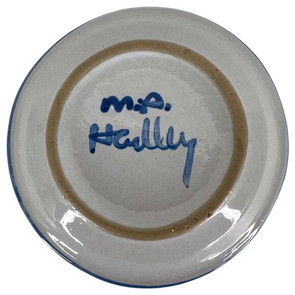 M A Hadley Pottery Happy Anniversary Trinket Dish Coaster 4 Inch Hand Painted VT - Picture 4 of 4